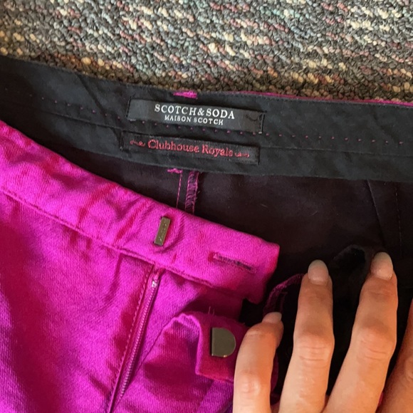 Scotch and Soda fuchsia trouser pants - Picture 2 of 5